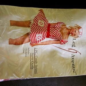 Price REDUCED!!! NEW Sexy Leg Avenue    2 Piece Candy Striper Nurse Outfit